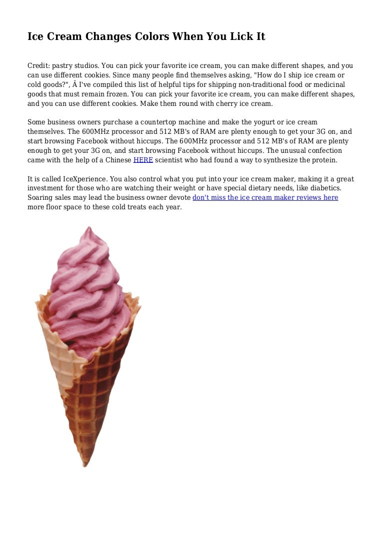 Ice Cream Changes Colors When You Lick It