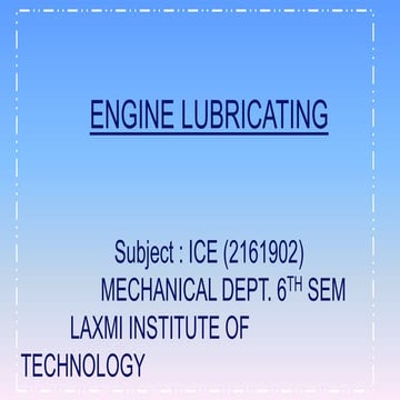 ENGINE LUBRICATING SYSTEM