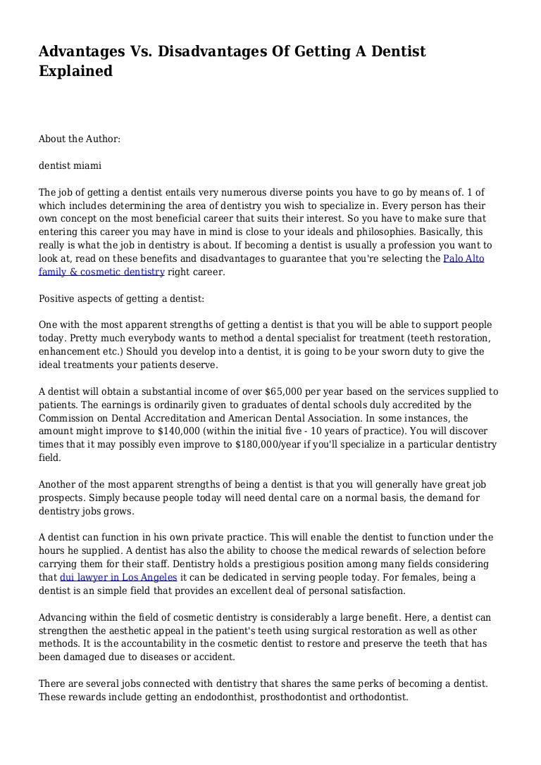 Advantages Vs. Disadvantages Of Getting A Dentist Explained