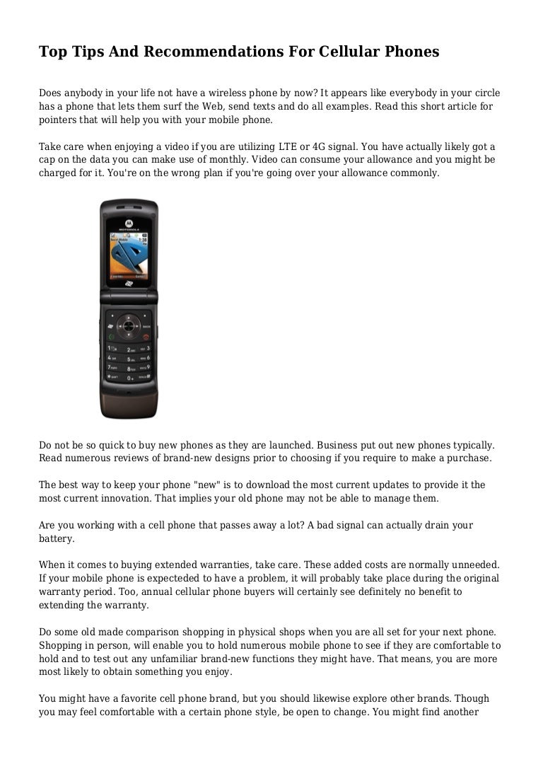 Top Tips And For Cellular Phones