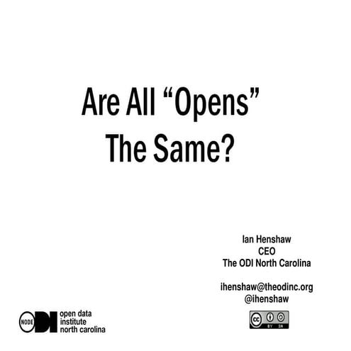 Open Source / Data / Government. All the Same?