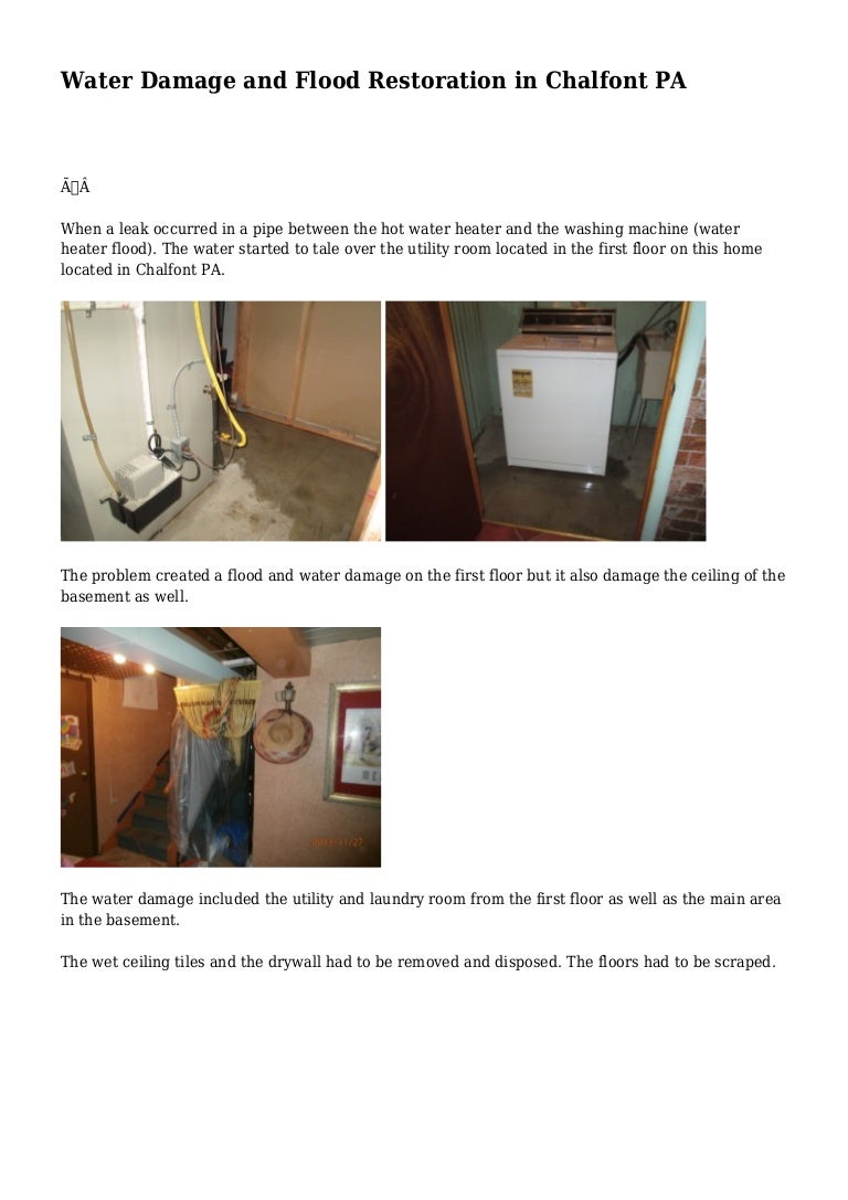 Water Damage And Flood Restoration In Chalfont Pa