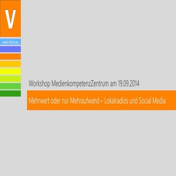 Mehrwert oder nur Mehraufwand – Lokalradios und Social Media