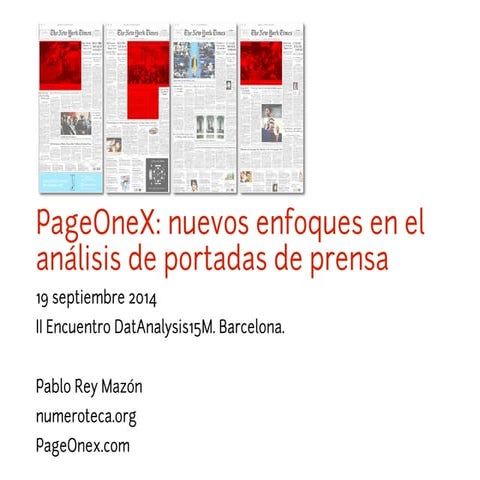 PageOneX: nuevos enfoques en el análisis de portadas de prensa