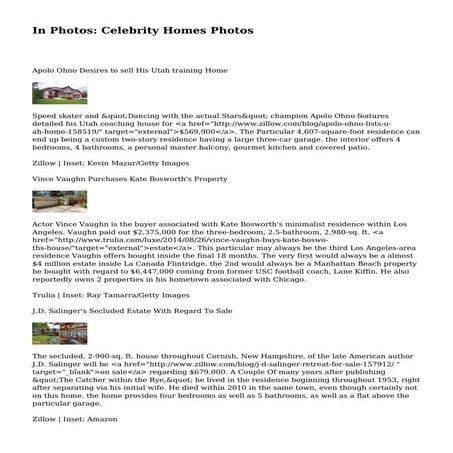 In Photos: Celebrity Homes Photos | PDF