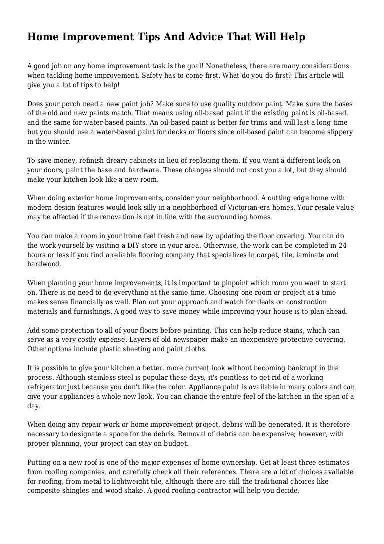 Home Improvement Tips And Advice That Will Help