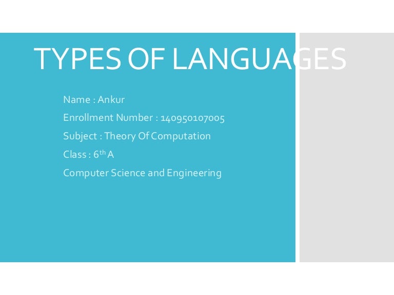 Types Of Language In Theory Of Computation