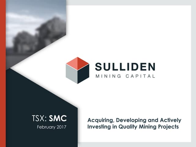 Sulliden Mining Capital Inc. (TSX: ...