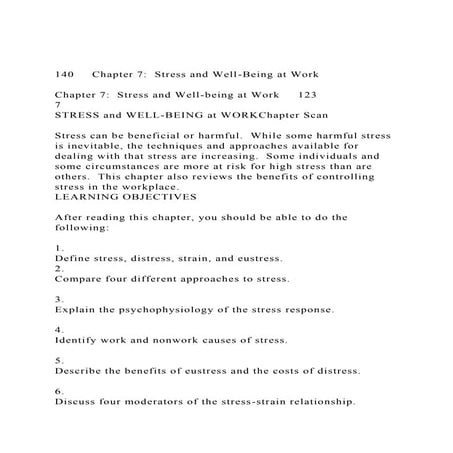 140 Chapter 7 Stress and Well-Being at WorkChapter 7 .docx