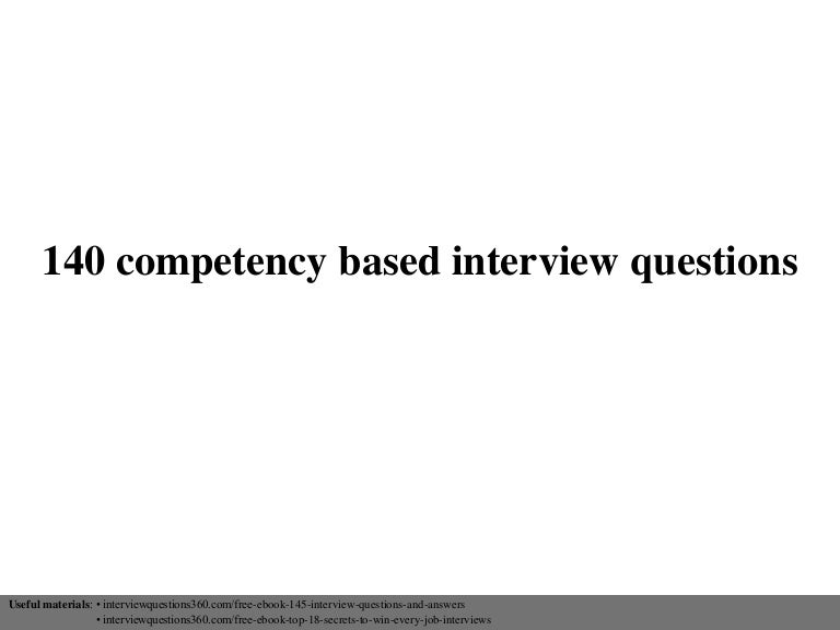 140 competency based interview questions situational based questions