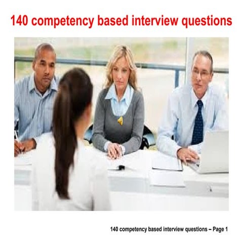 140 competency based interview questions | PPT