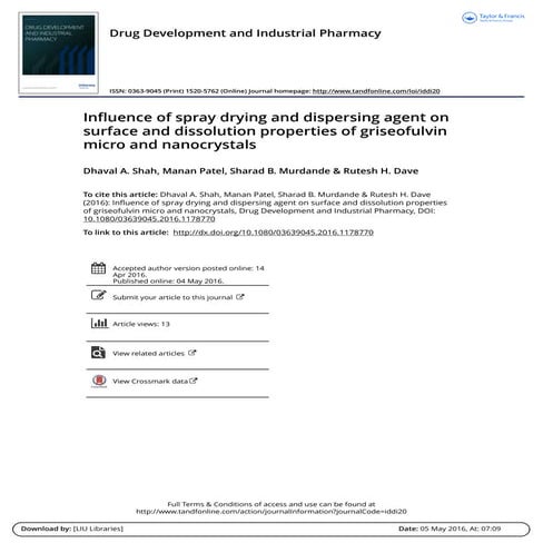 Influence of spray drying and dispersing agent on surface and ...