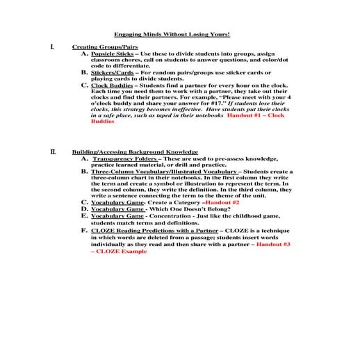 Engaging Minds without Losing Yours