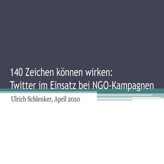 140 zeichen können wirken - Twitter...