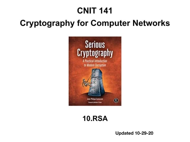 CNIT 141: 10. RSA