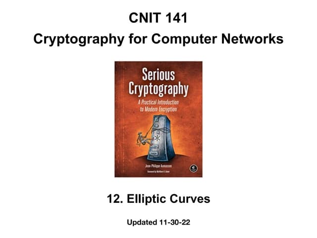 12 Elliptic Curves