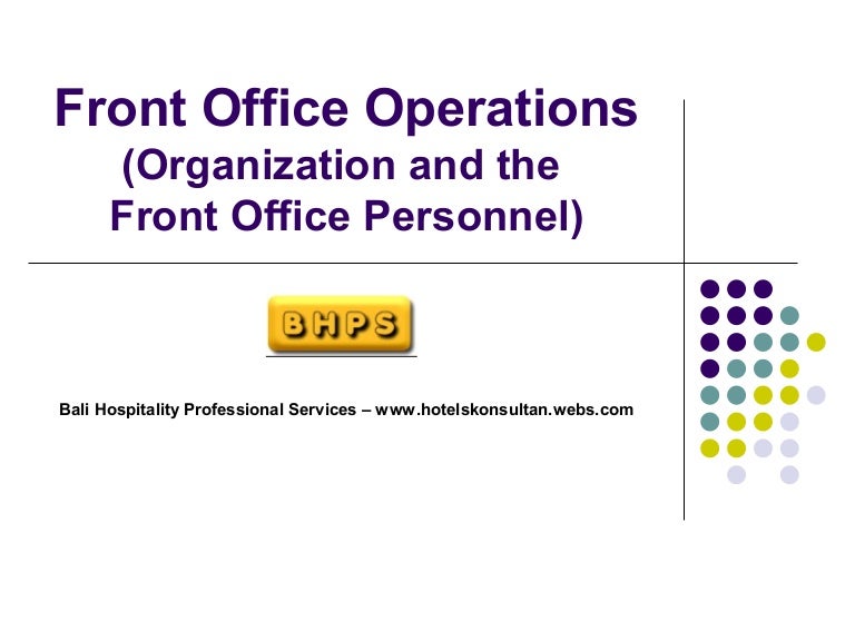 Front Office Chart Organization