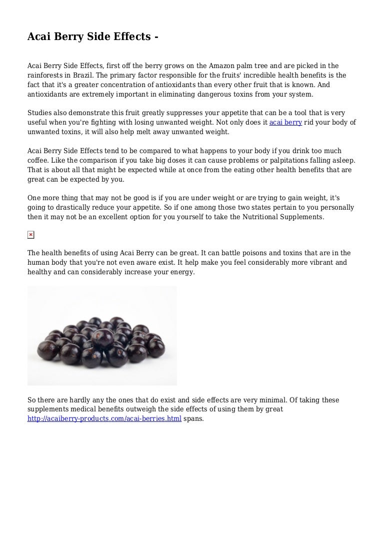 Acai Berry Side Effects