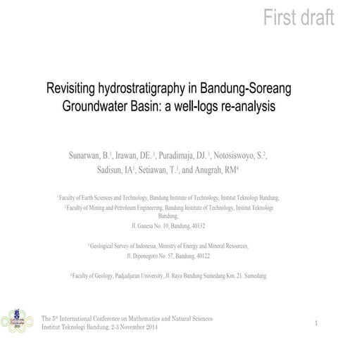 Revisiting hydrostratigraphy in Bandung-Soreang Groundwater Basin: a well-log...