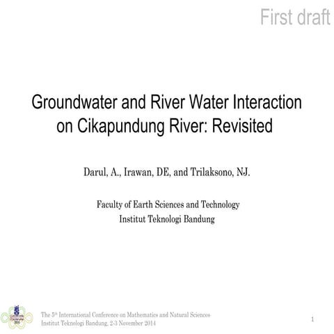 Groundwater and River Water Interaction on Cikapundung River: Revisited (ICMN...
