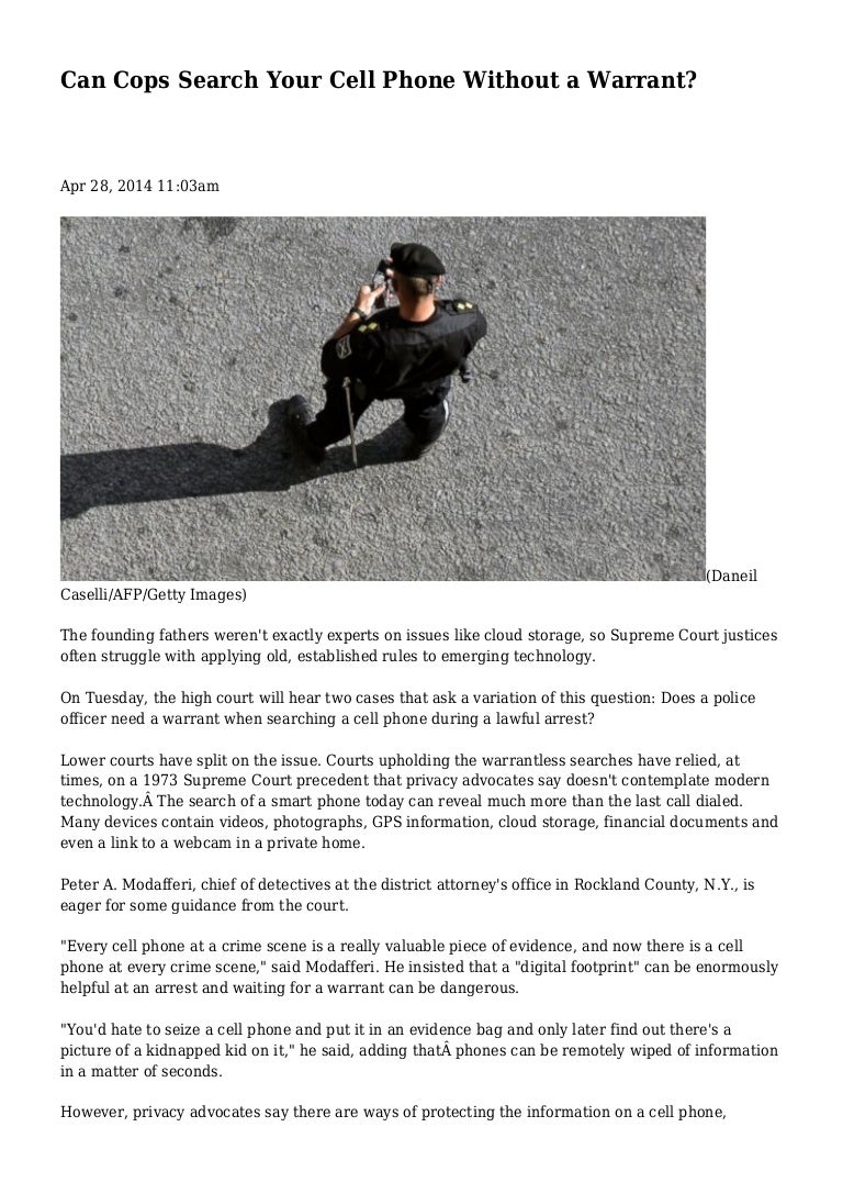 Can Cops Search Your Cell Phone Without a Warrant?