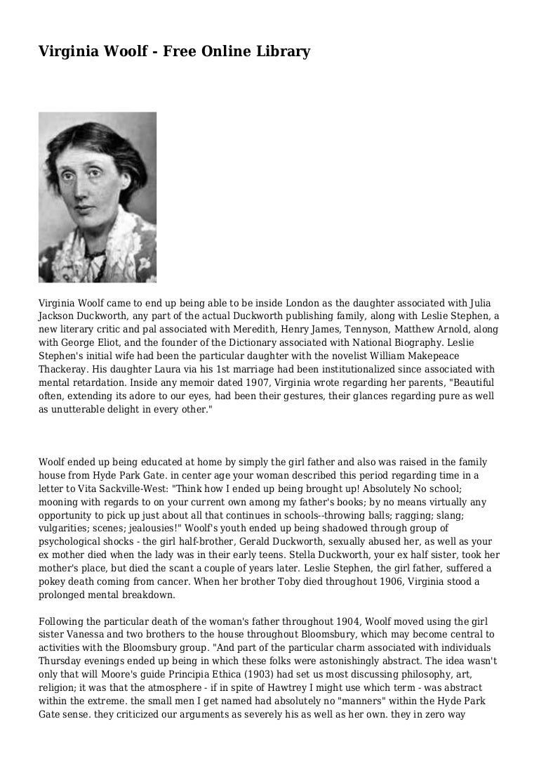 Virginia Woolf Free Online Library