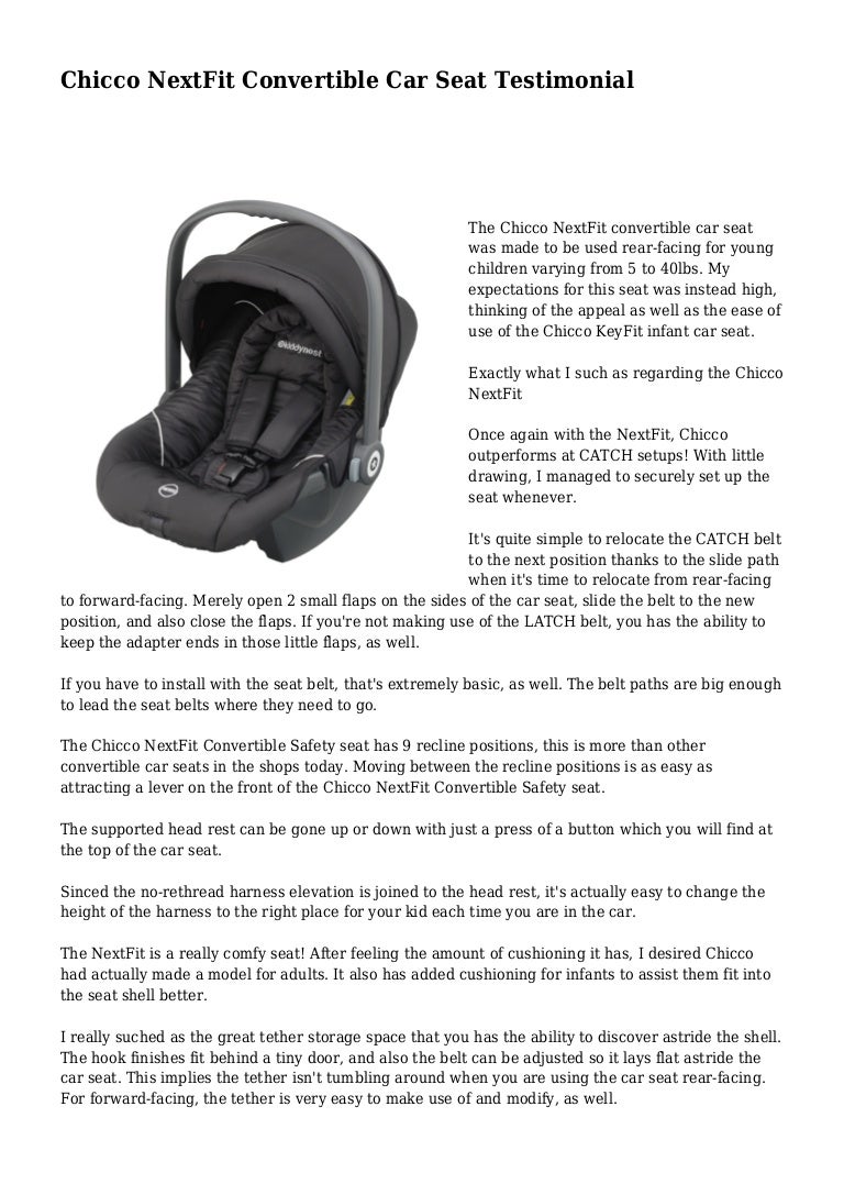 install chicco nextfit forward facing