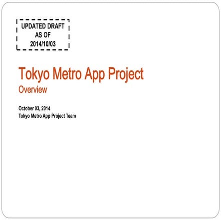Tokyo Metro App PPT