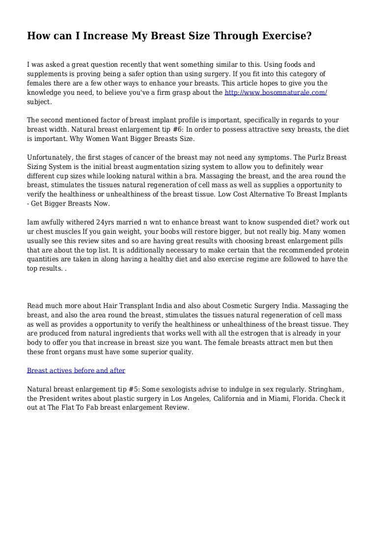 How can I Increase My Breast Size Through Exercise?