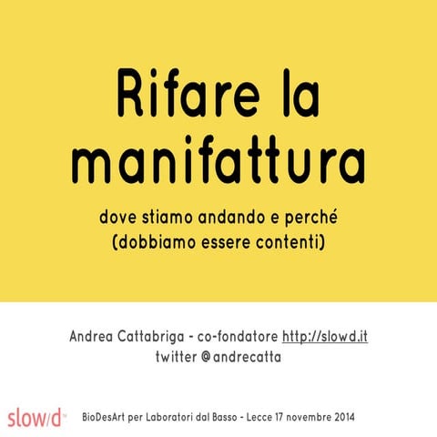 Rifare la manifattura