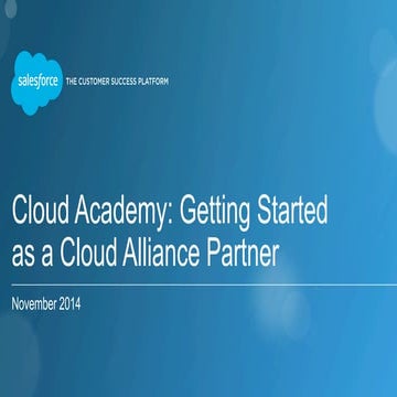 Cloud Academy: Getting Started as an SI Partner (November 26, 2014)
