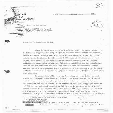 Rapport Bende van Nijvel onderzoeksrechter Guy Wezel