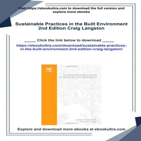 Sustainable Practices in the Built Environment 2nd Edition Craig ...