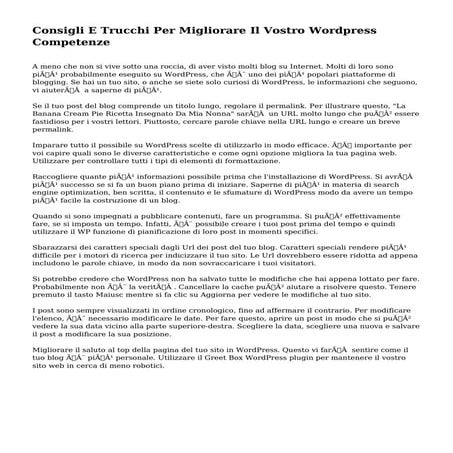 Consigli E Trucchi Per Migliorare Il Vostro Wordpress Competenze