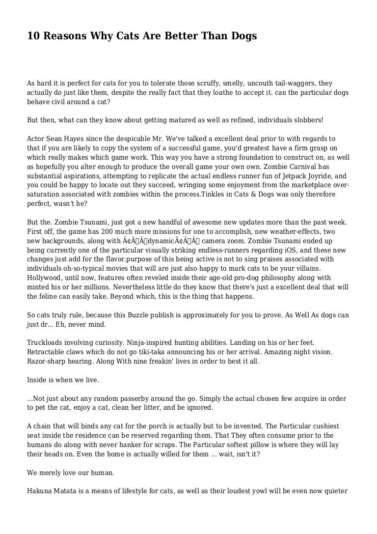 10 Reasons Why Cats Are Better Than Dogs