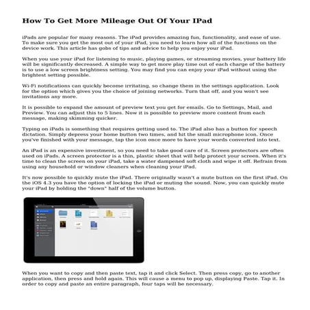 How To Get More Mileage Out Of Your IPad
