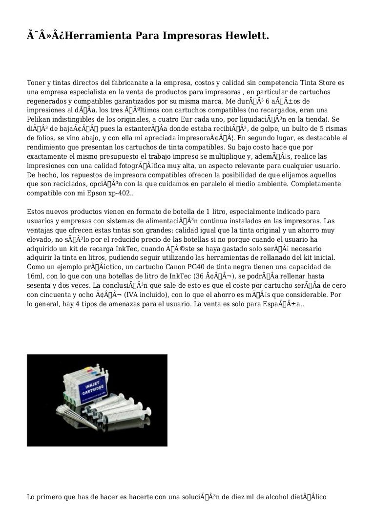 Herramienta Para Impresoras Hewlett.