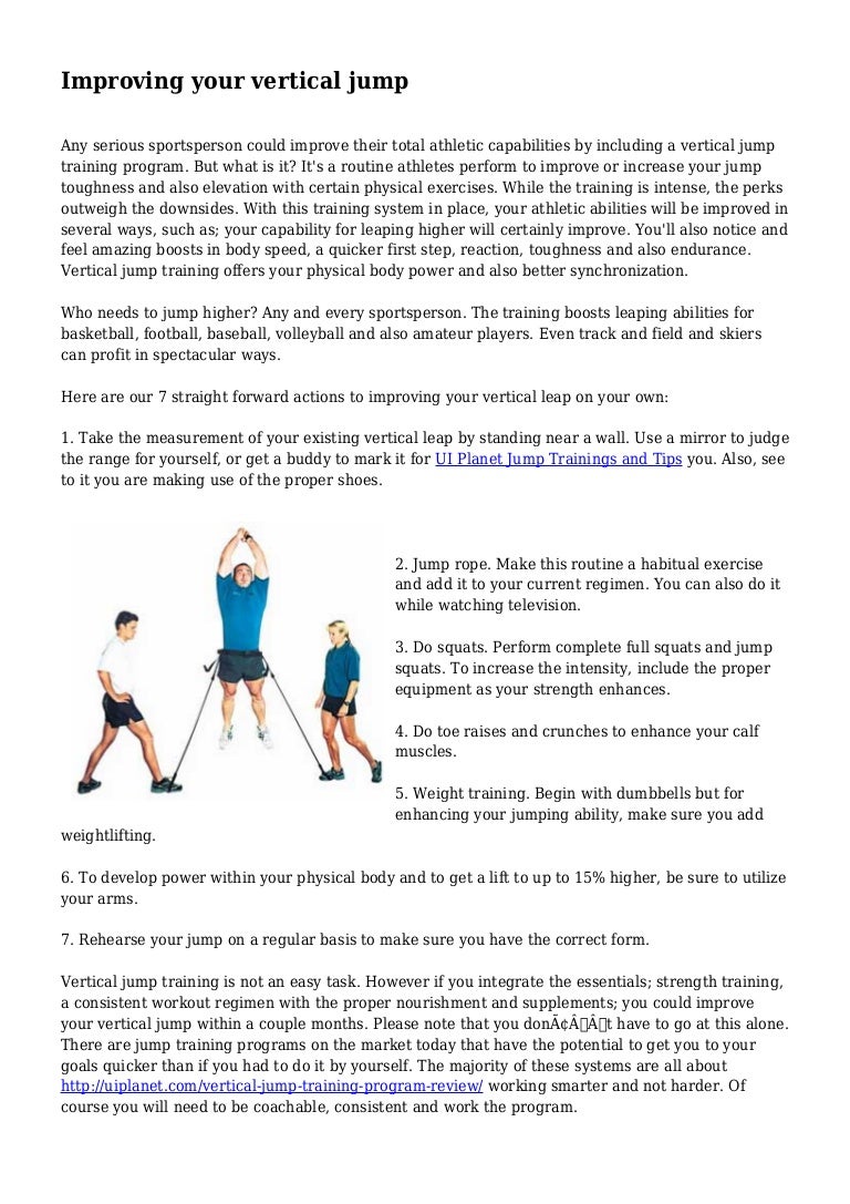 Improving your vertical jump