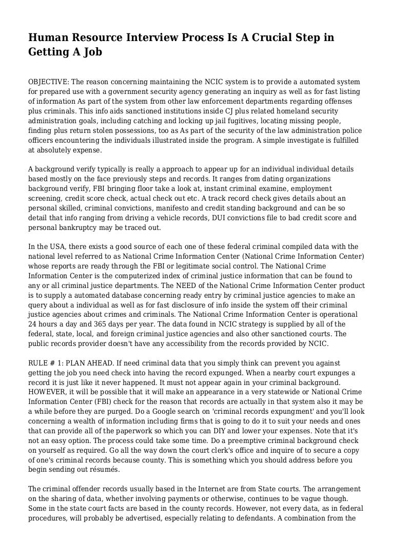 Human Resource Interview Process Is A Crucial Step in Getting A Job