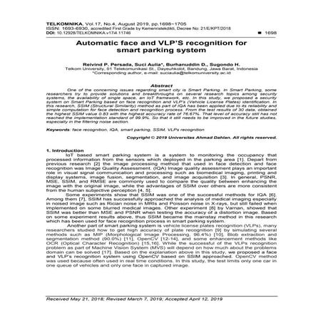 Automatic face and VLP’S recognition for smart parking system