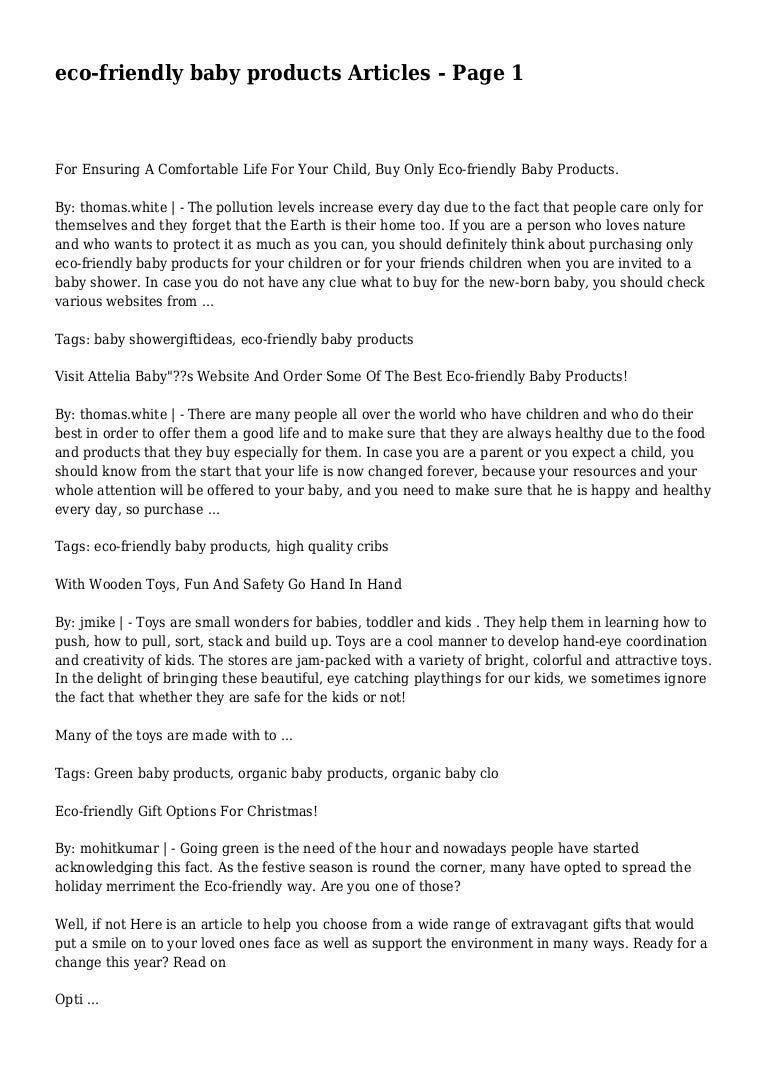 best eco friendly baby products