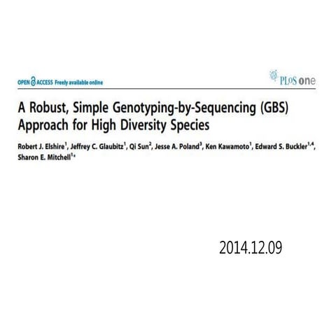 GBS: Genotyping by sequencing