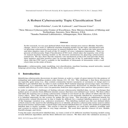 A Robust Cybersecurity Topic Classification Tool