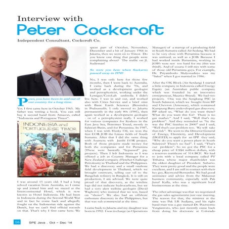 Peter Cockcroft interview October 2014