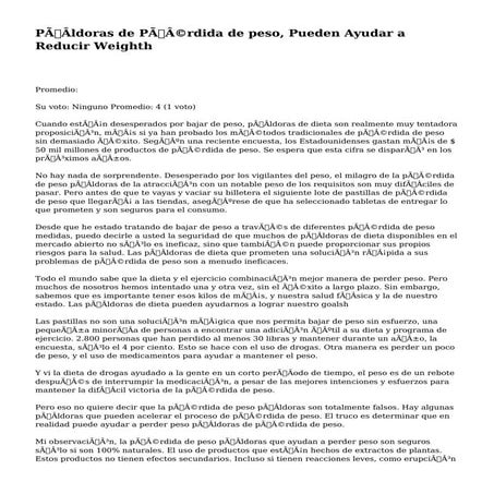 Píldoras de Pérdida de peso, Pueden Ayudar a Reducir Weighth