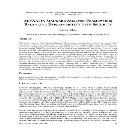 Advxai in Malware Analysis Framework: Balancing Explainability with ...