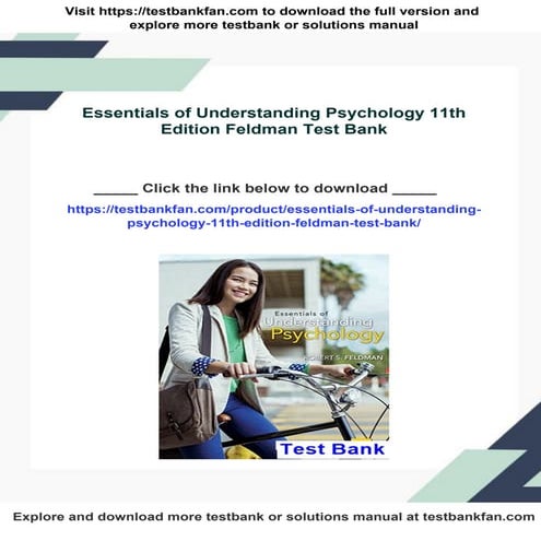 Essentials of Understanding Psychology 11th Edition Feldman Test Bank
