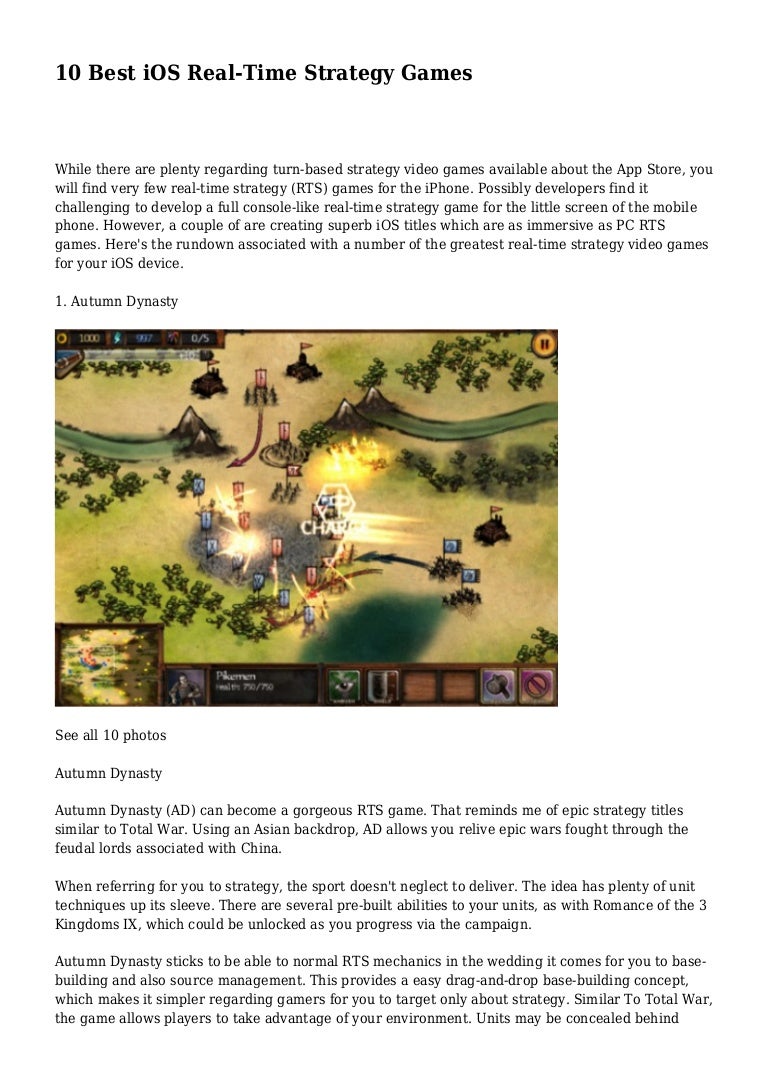 10 Best iOS RealTime Strategy Games