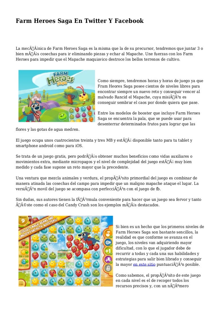 Farm Heroes Saga En Twitter Y Facebook