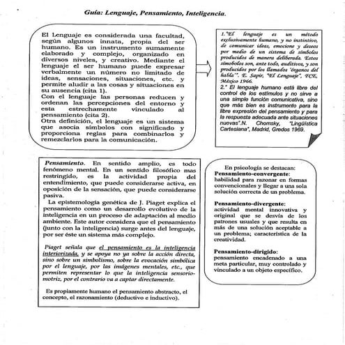 Guia: Lenguaje, pensamiento e inteligencia